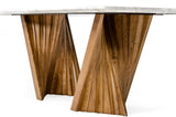 Cadence Modern Walnut & Marble Dining Table
