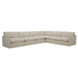 Fedora Modern White Fabric Sectional Sofa + Ottoman