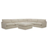 Fedora Modern White Fabric Sectional Sofa + Ottoman