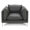 Harvest Modern Grey Full Leather Chair