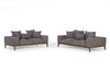 Corina Modern Grey Linen Loveseat