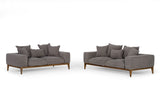 Corina Modern Grey Linen Loveseat
