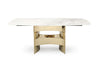 Marmot White Marble and Champagne Gold Dining Table