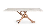 Legend Modern White Marble & Rosegold Dining Table