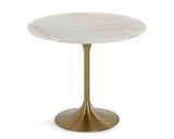 Collins Glam White Marble & Gold Dining Table