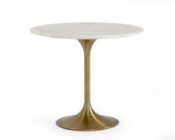 Collins Glam White Marble & Gold Dining Table