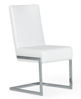 Batavia Modern White & Stainless Steel Dining Chair (Set of 2)