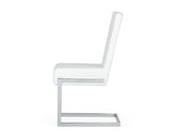 Batavia Modern White & Stainless Steel Dining Chair (Set of 2)