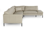 Sherry Modern Grey Leather Right Facing Sectional Sofa