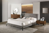 Paula California King Mid-Century Grey Upholstered Bed
