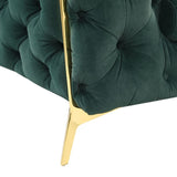 Sheila Transitional Emerald Green Fabric Loveseat