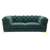 Sheila Transitional Emerald Green Fabric Loveseat