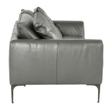 Jacoba Modern Dark Grey Leather Sofa