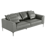 Jacoba Modern Dark Grey Leather Sofa