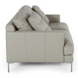 Janina Modern Light Grey Leather Sofa