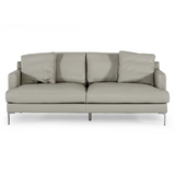 Janina Modern Light Grey Leather Sofa