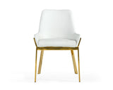 Ganon Modern White & Gold Dining Chair