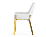 Ganon Modern White & Gold Dining Chair
