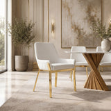 Ganon Modern White & Gold Dining Chair