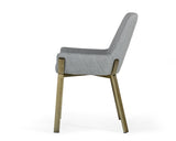 Ganon Modern Grey & Antique Brass Dining Chair