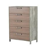 Nova Domus Boston Modern Brown Oak & Brushed Stainless Steel Chest