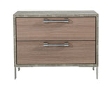  Mielcasa | Brown Nova Domus Boston Modern Brown Oak & Brushed Stainless Steel Nightstand | SKU VGANBOSTON-NS | MPN: 77851 | Free Delivery & Free Return