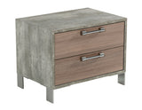 Nova Domus Boston Modern Brown Oak & Brushed Stainless Steel Nightstand
