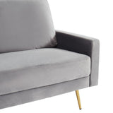 Huffine Modern Grey Fabric Sofa