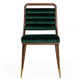 Biscay Modern Dark Green & Walnut Steel Dining Chair
