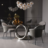Cora Modern Grey Fabric & Leatherette Dining Chair