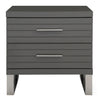 Splendor Grey High Gloss Slatted Nightstand