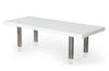 Lenny- Modern White High Gloss & Stainless Steel Gun Metal Dining Table