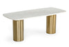 Rocky Glam White Marble & Brush Gold Dining Table