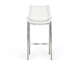 Dave Modern White Leatherette Bar Stool (Set of 2)