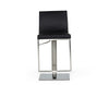 Folsum Modern Black & Brushed Stainless Steel Adjustable Bar Stool