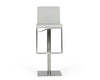 Folsum Modern Light Grey & Brushed Stainless Steel Adjustable Bar Stool