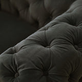 Sheila Modern Dark Grey Fabric Loveseat