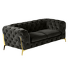 Sheila Modern Dark Grey Fabric Loveseat