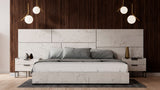 Marbella Italian Modern White Faux Marble 4-Piece Bedroom Set