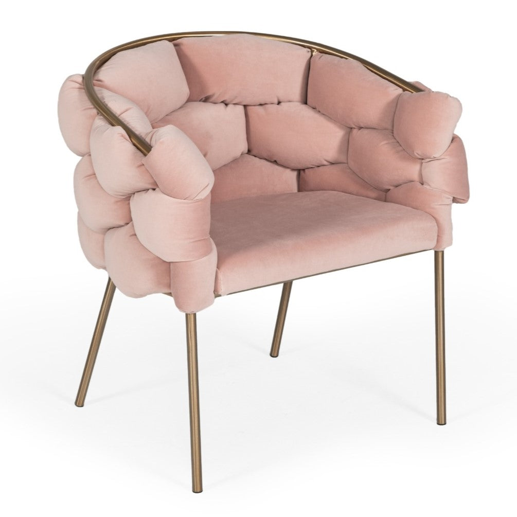 Debra Modern Pink Fabric Dining Chair