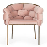 Debra Modern Pink Fabric Dining Chair