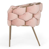 Debra Modern Pink Fabric Dining Chair