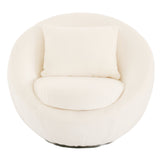 Gypsum Modern White Swivel Accent Chair