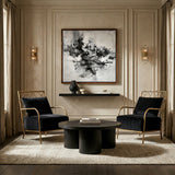 Ignacio Glam Black Velvet & Gold Accent Chair