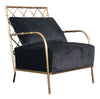Ignacio Glam Black Velvet & Gold Accent Chair