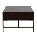 Shane Modern Acacia & Brass Coffee Table