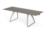 Pittson Modern Extendable Grey Glass Dining Table