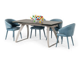 Pittson Modern Extendable Grey Glass Dining Table