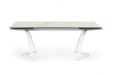 Farrell Modern White Ceramic Extendable Dining Table