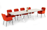 Farrell Modern White Ceramic Extendable Dining Table